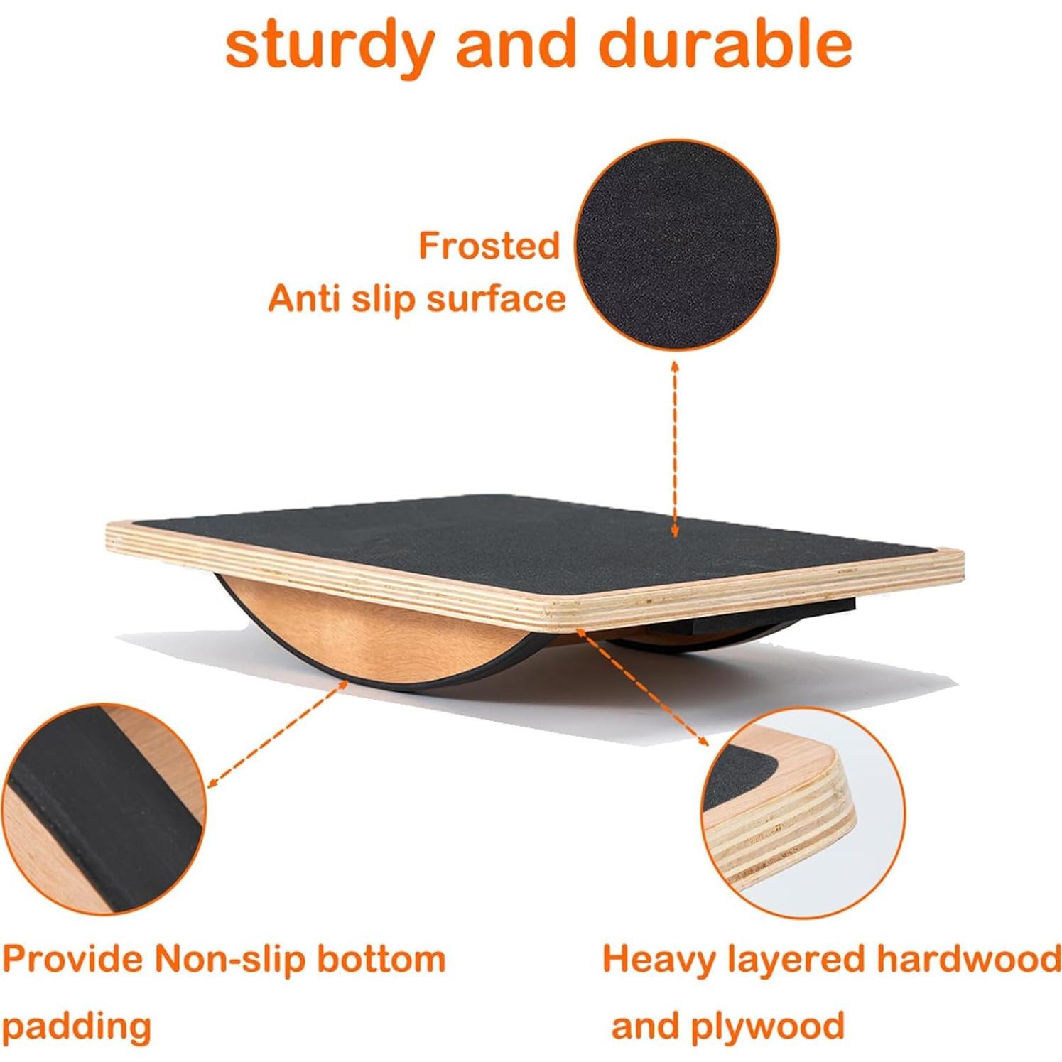 Tabla de Equilibrio Juoe Antideslizante 158.76 KG Madera