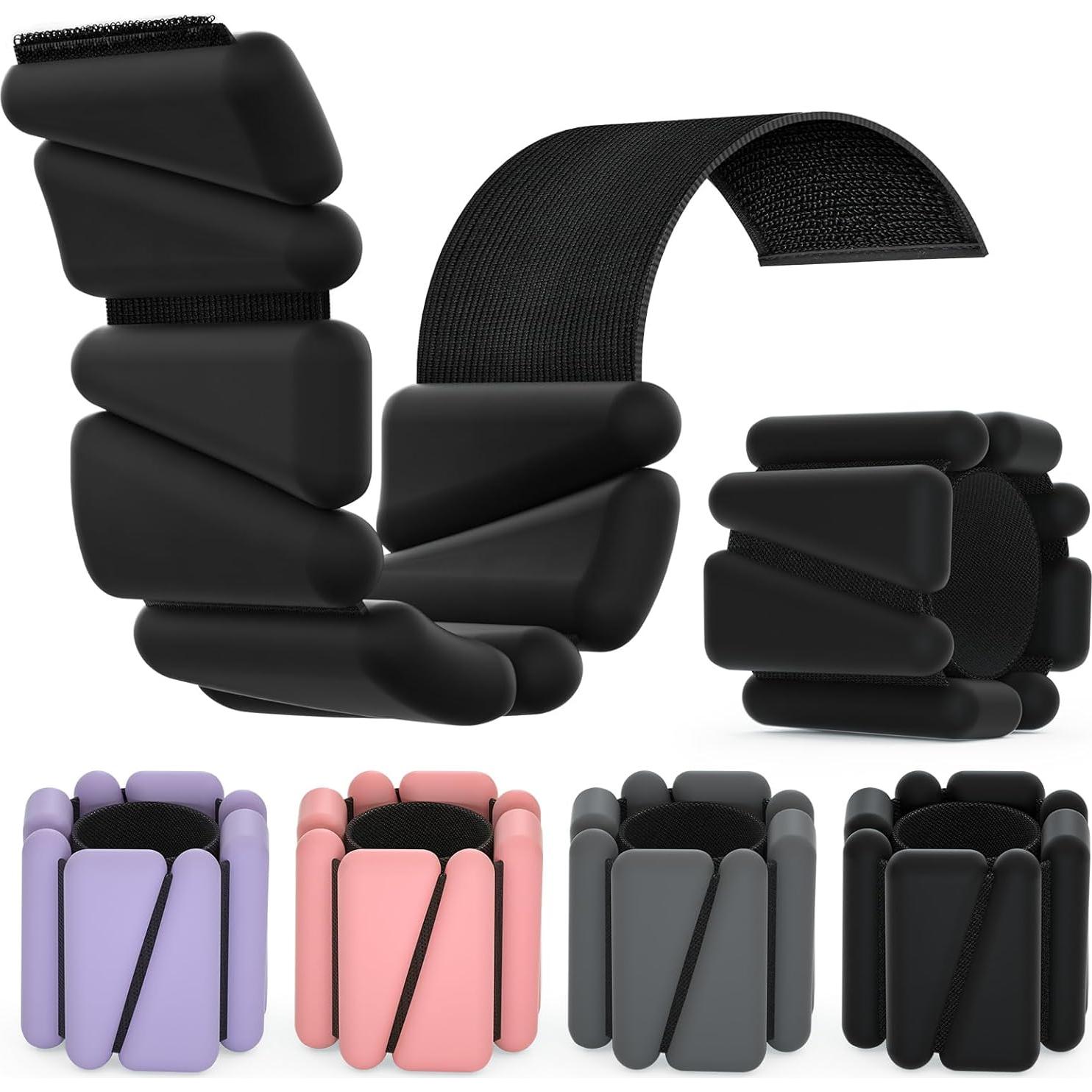 Wrist Weights, Ankle Weights for Women Men, Adjustable Wrist Weighted Bracelet for Home Gym Workout, Running, Yoga, Exercise, Strength Training, Set of 2 (1LB Each)