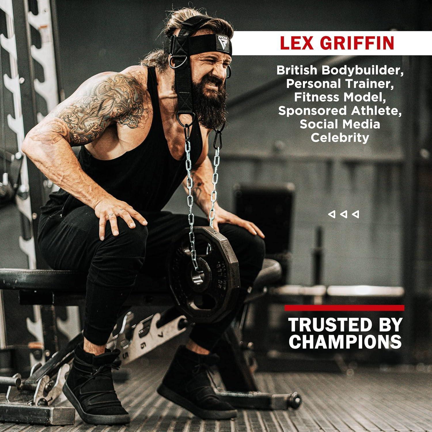 Arnés de Cuello RDX para Entrenamiento de Pesas 4mm Negro