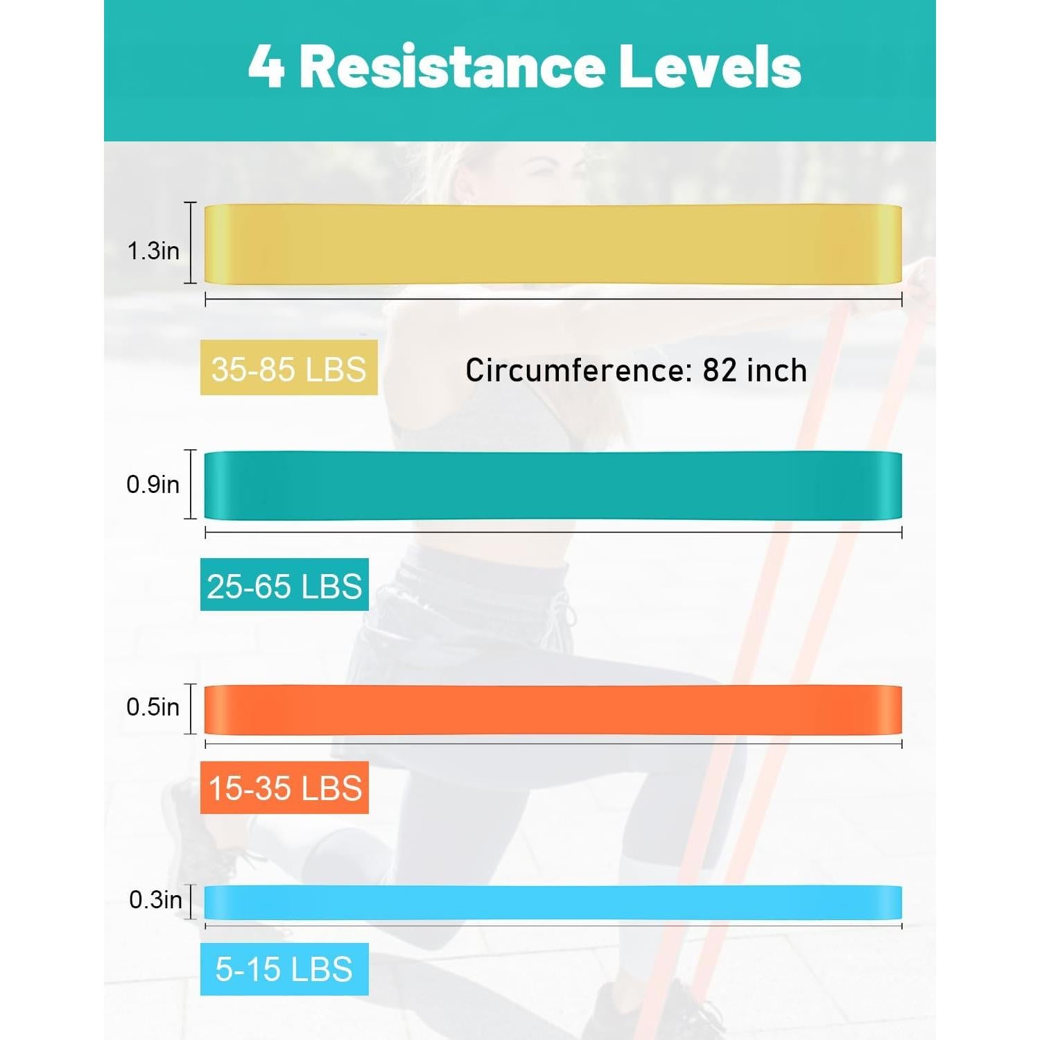 Conjunto de Bandas de Resistencia WSAKOUE para Pull Up 4 Pzas