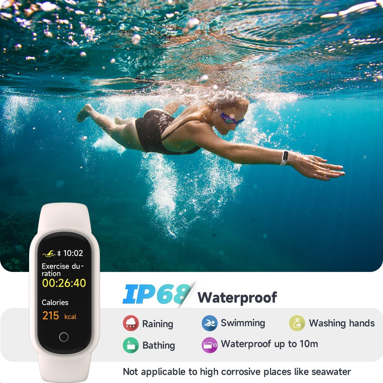 Reloj de Fitness TOOBUR A200 Beige con Monitor de Frecuencia Cardíaca