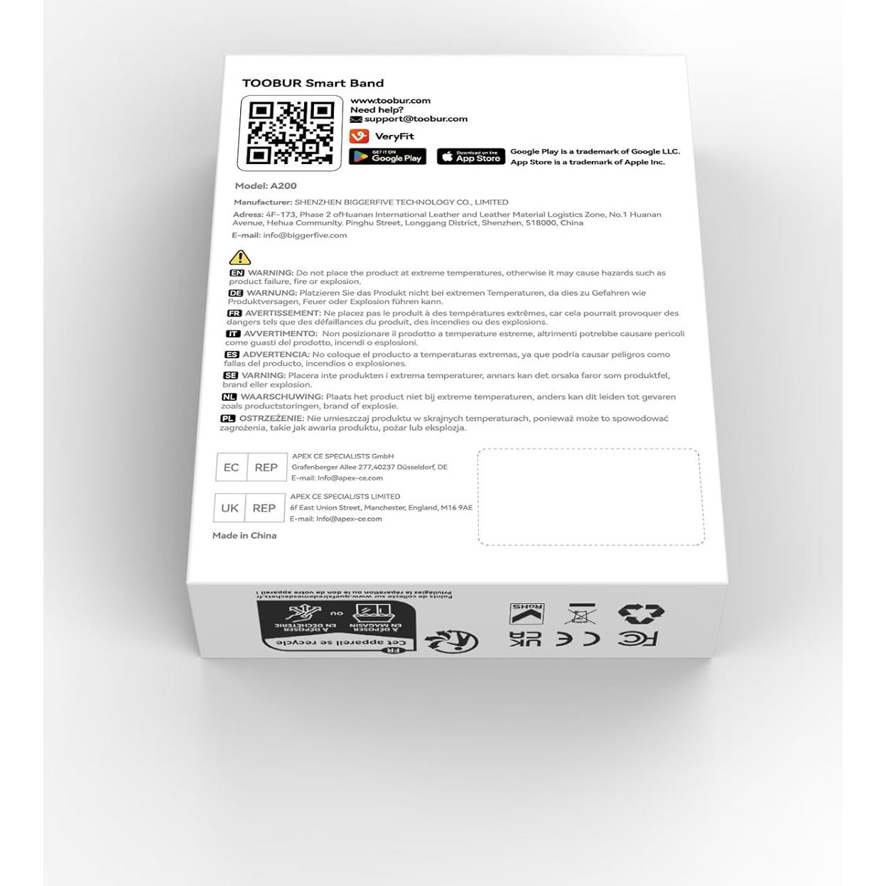 Reloj de Fitness TOOBUR A200 Beige con Monitor de Frecuencia Cardíaca