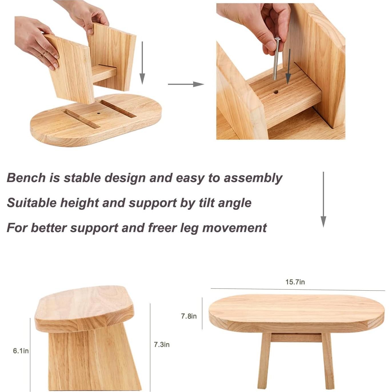 Banco de Meditación Halotribe de Madera Ergonomico 40x20 cm