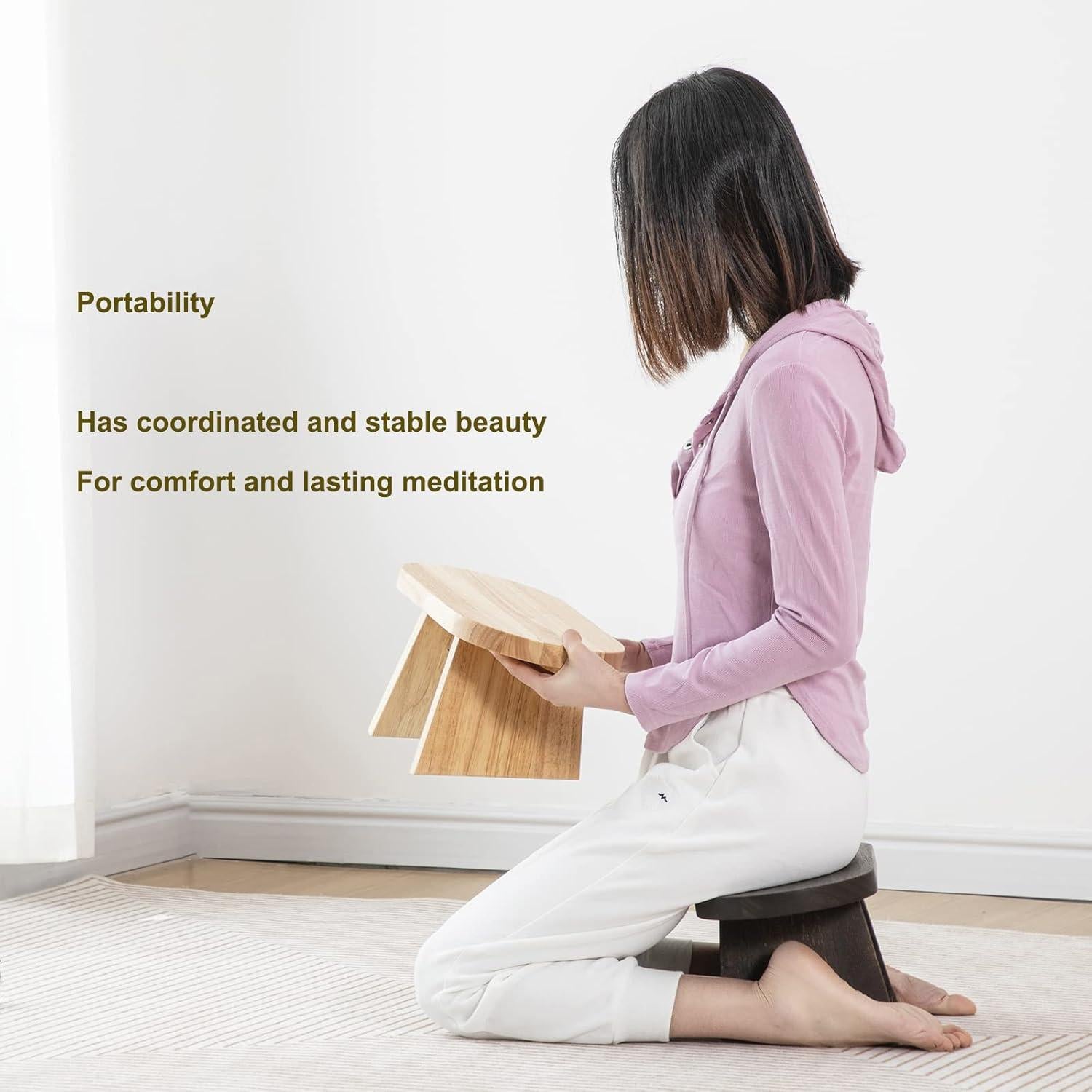 Banco de Meditación Halotribe de Madera Ergonomico 40x20 cm