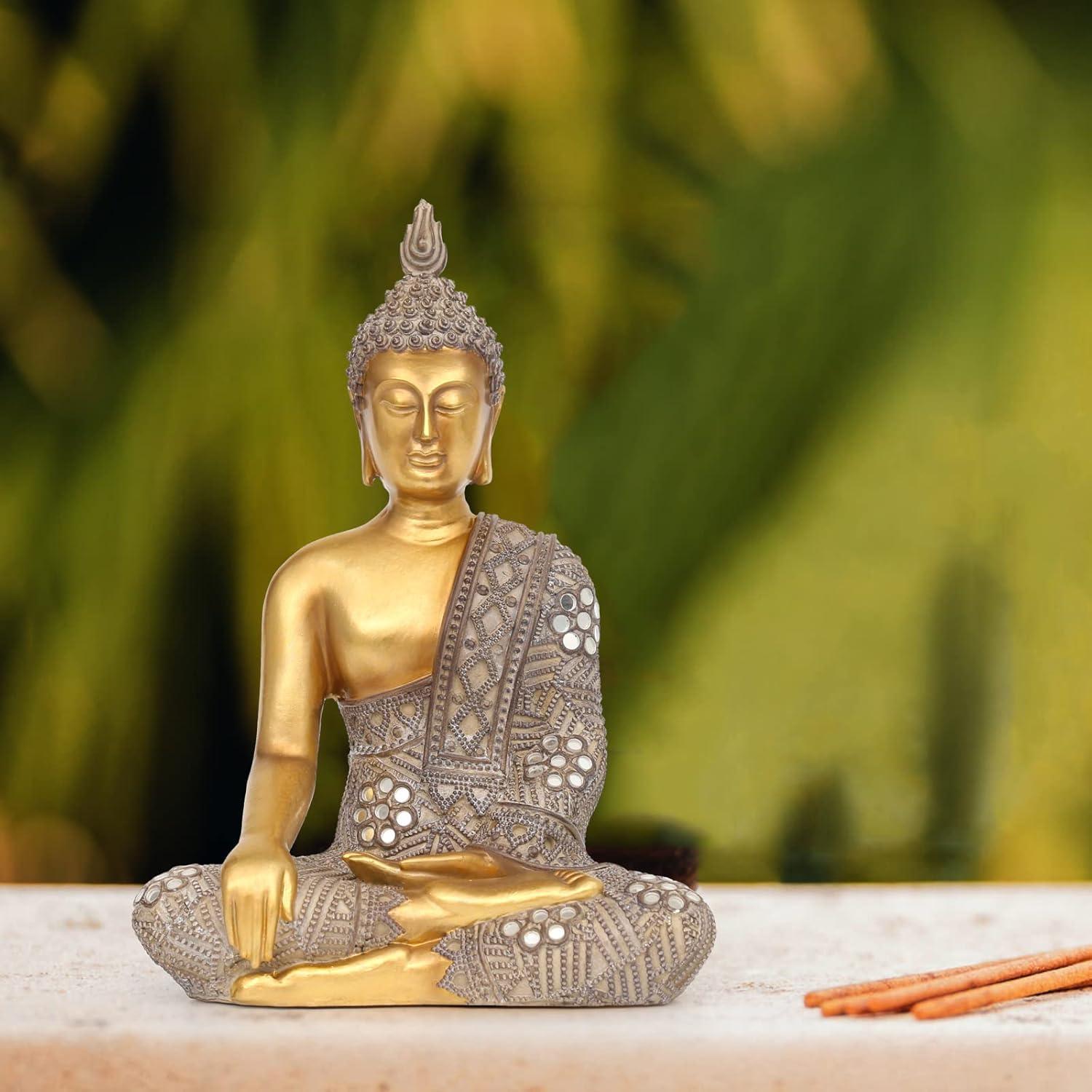 Estatua de Buda Dorada 26.4 cm - Decoración Zen para Hogar