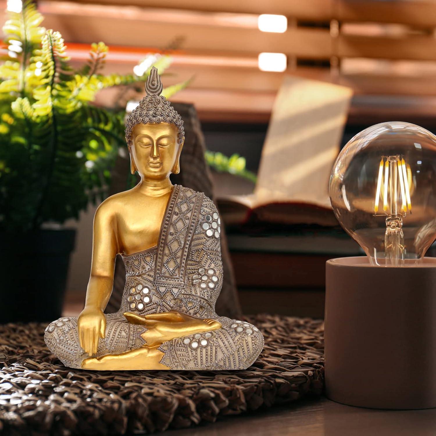 Estatua de Buda Dorada 26.4 cm - Decoración Zen para Hogar