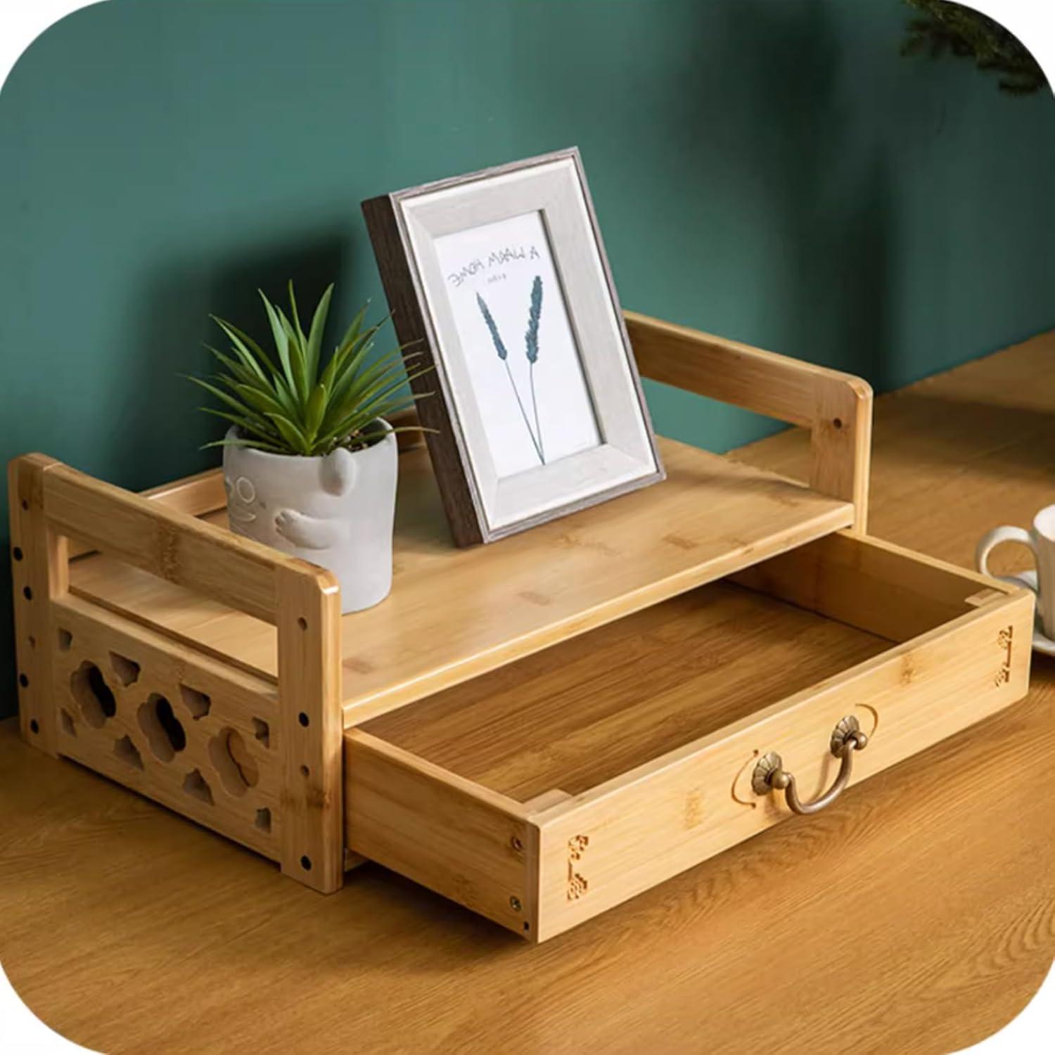 Mesa de Altar Pequeña LINRUI de Bambú Natural 42x16.5cm