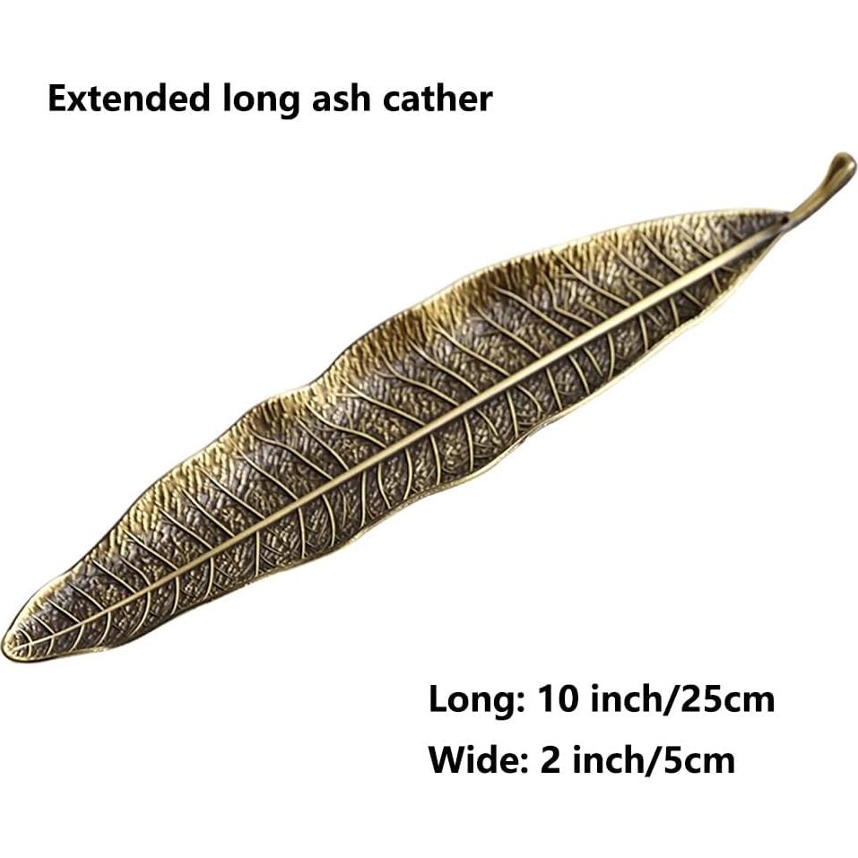 Soporte de Incienso Careyoungs Hoja y Caracol Bronce 25x5 cm