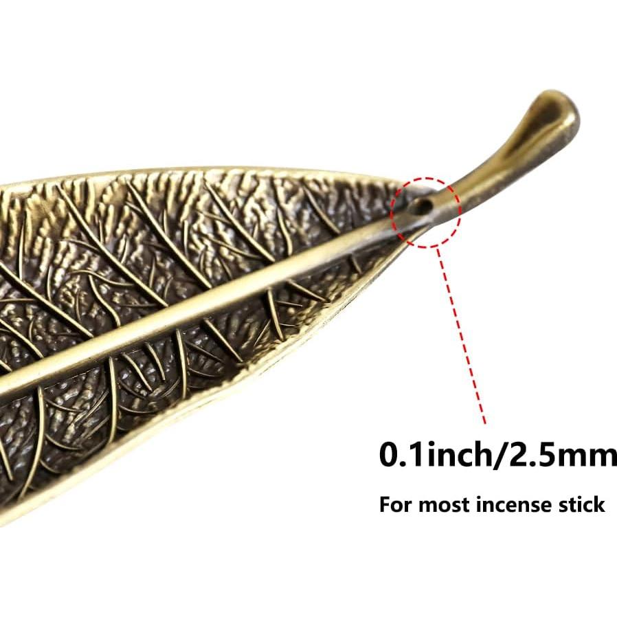 Soporte de Incienso Careyoungs Hoja y Caracol Bronce 25x5 cm
