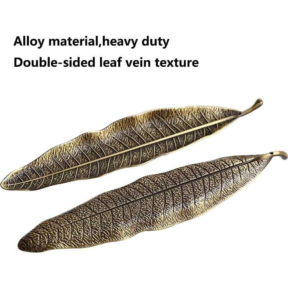 Soporte de Incienso Careyoungs Hoja y Caracol Bronce 25x5 cm