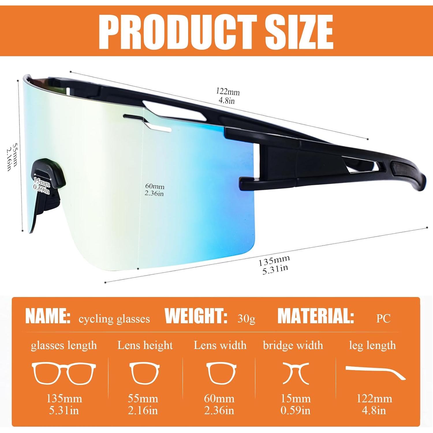 Gafas de sol deportivas polarizadas TR90 para ciclismo y béisbol