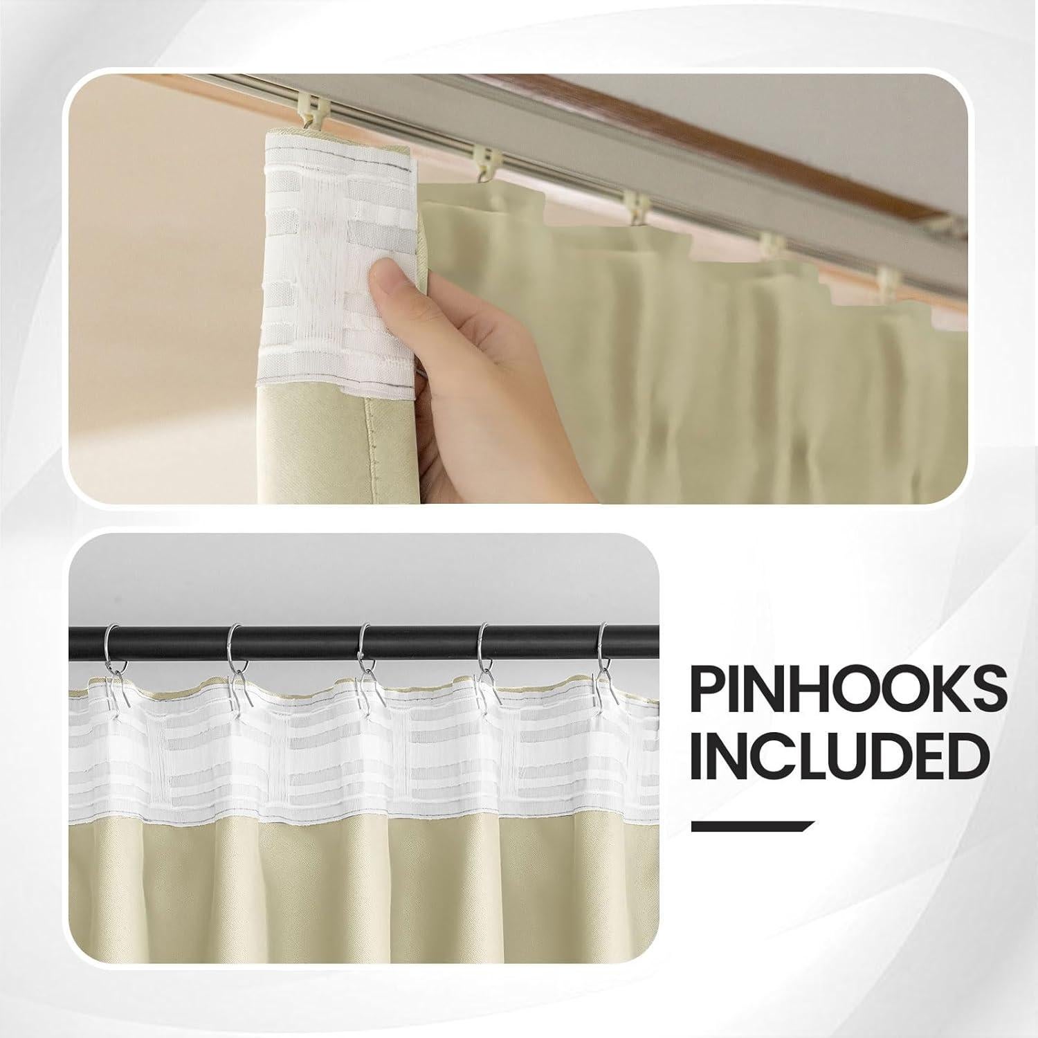 Cortinas Beige Blackout Grichril 132x183 cm 2 Paneles