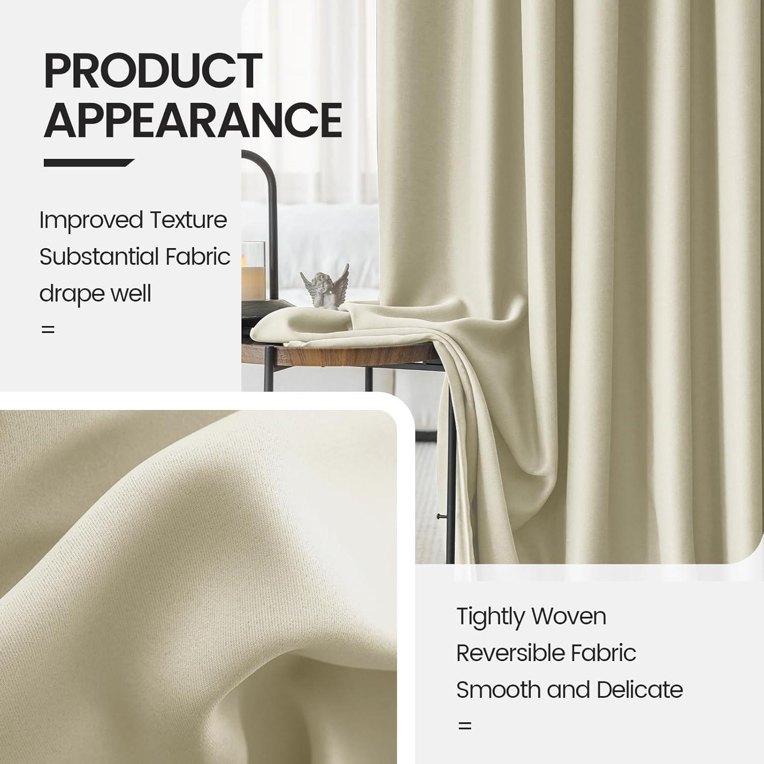 Cortinas Beige Blackout Grichril 132x183 cm 2 Paneles