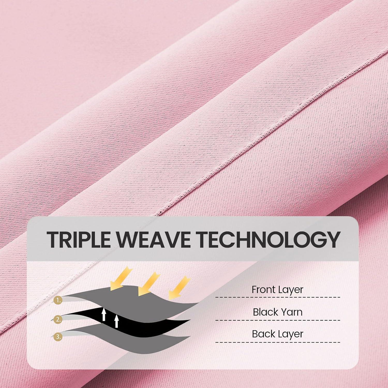 Cortinas Opacas Rosa Fucsia Grichril 132 x 229 cm Juego de 2