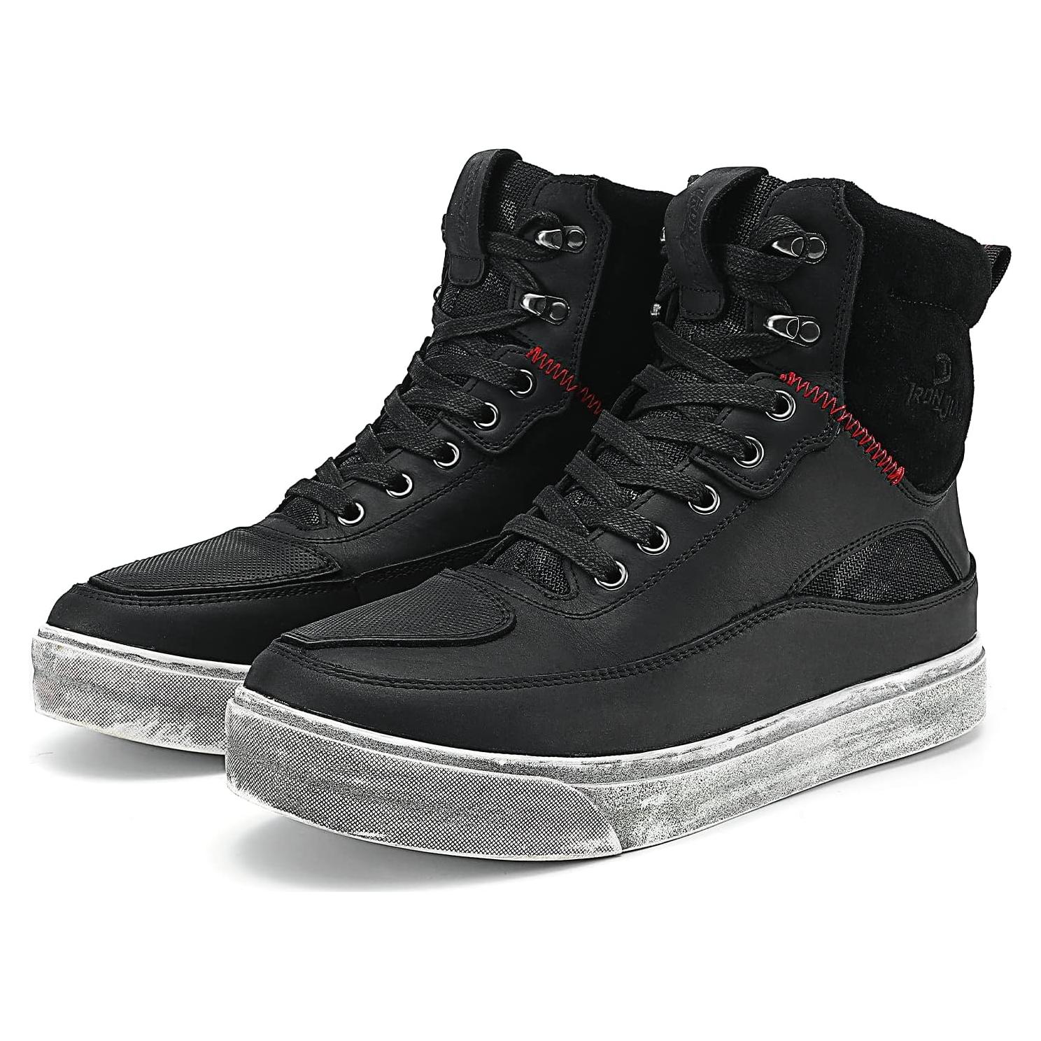 Botas de Motocicleta BORLENI de Cuero Impermeables Talla 8