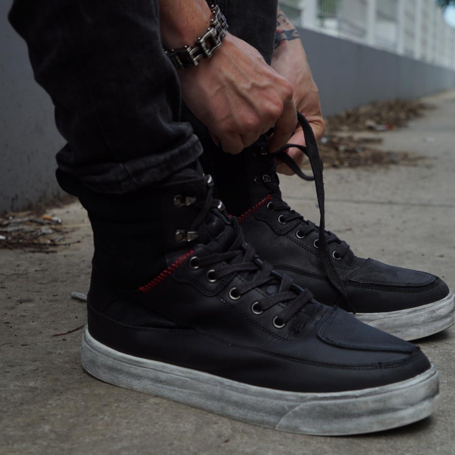 Botas de Motocicleta BORLENI de Cuero Impermeables Talla 8