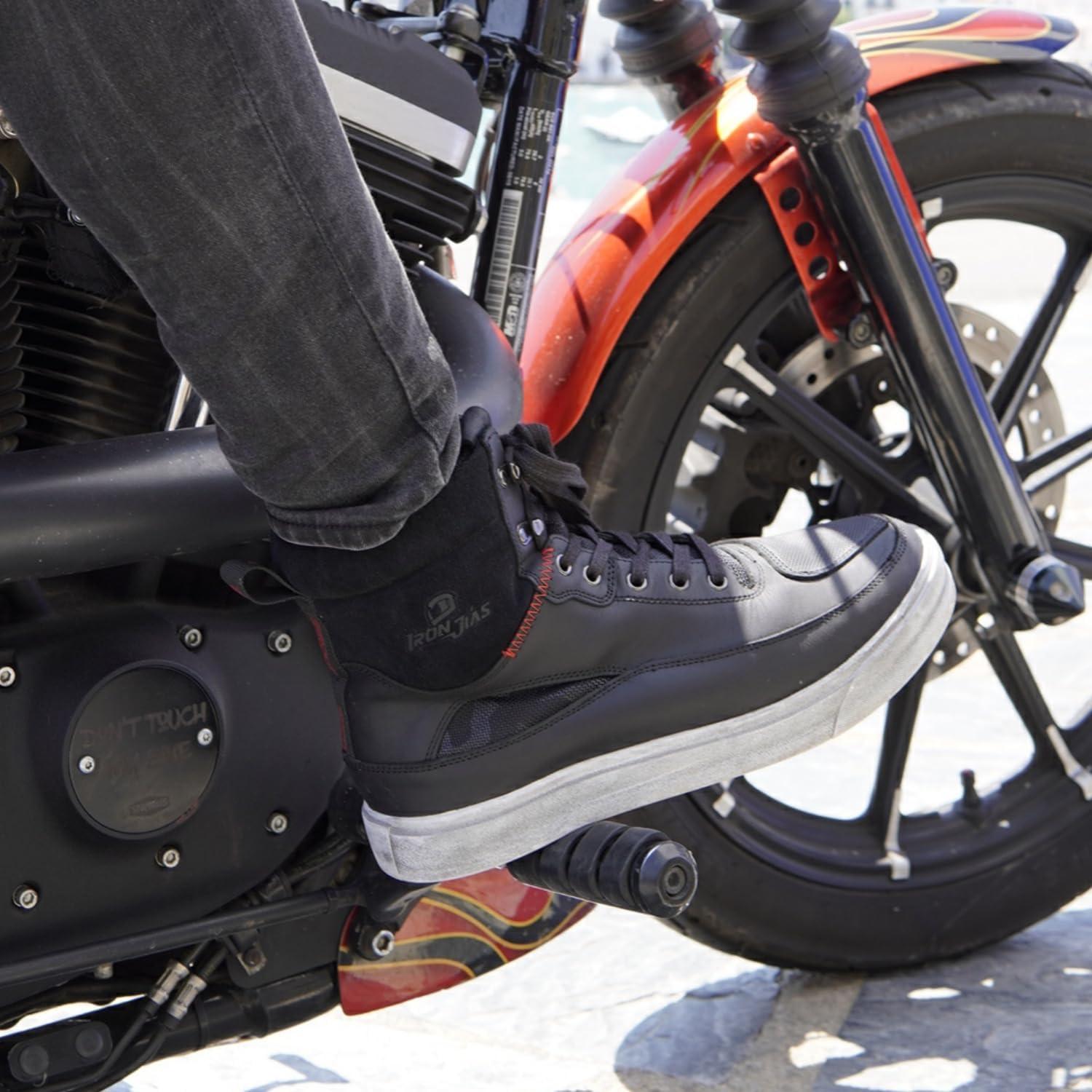 Botas de Motocicleta BORLENI de Cuero Impermeables Talla 8