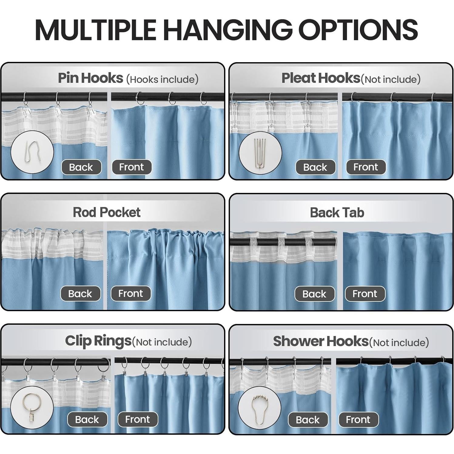 Cortinas Black Out Grichril 132x228 cm Azul Cielo 2 Páginas