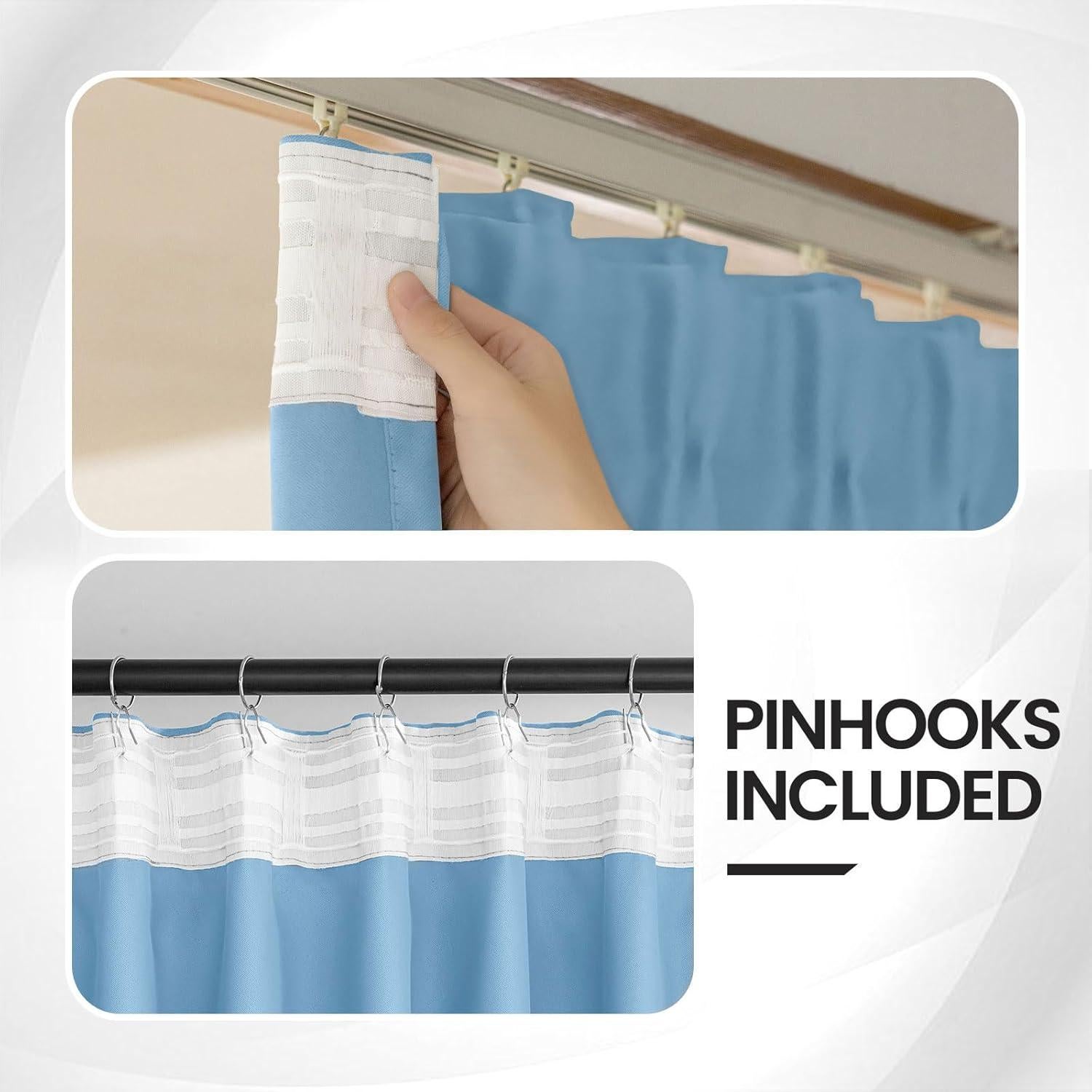 Cortinas Black Out Grichril 132x228 cm Azul Cielo 2 Páginas