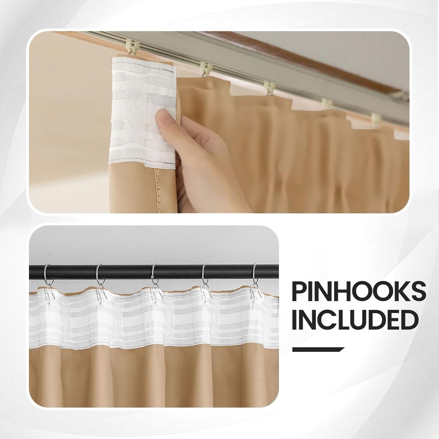 Cortinas Opacas Grichril 2 Paneles Caqui 132x182 cm