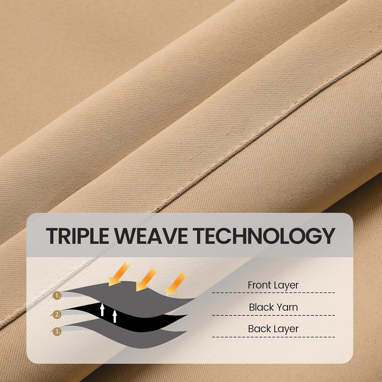 Cortinas Opacas Grichril 2 Paneles Caqui 132x182 cm