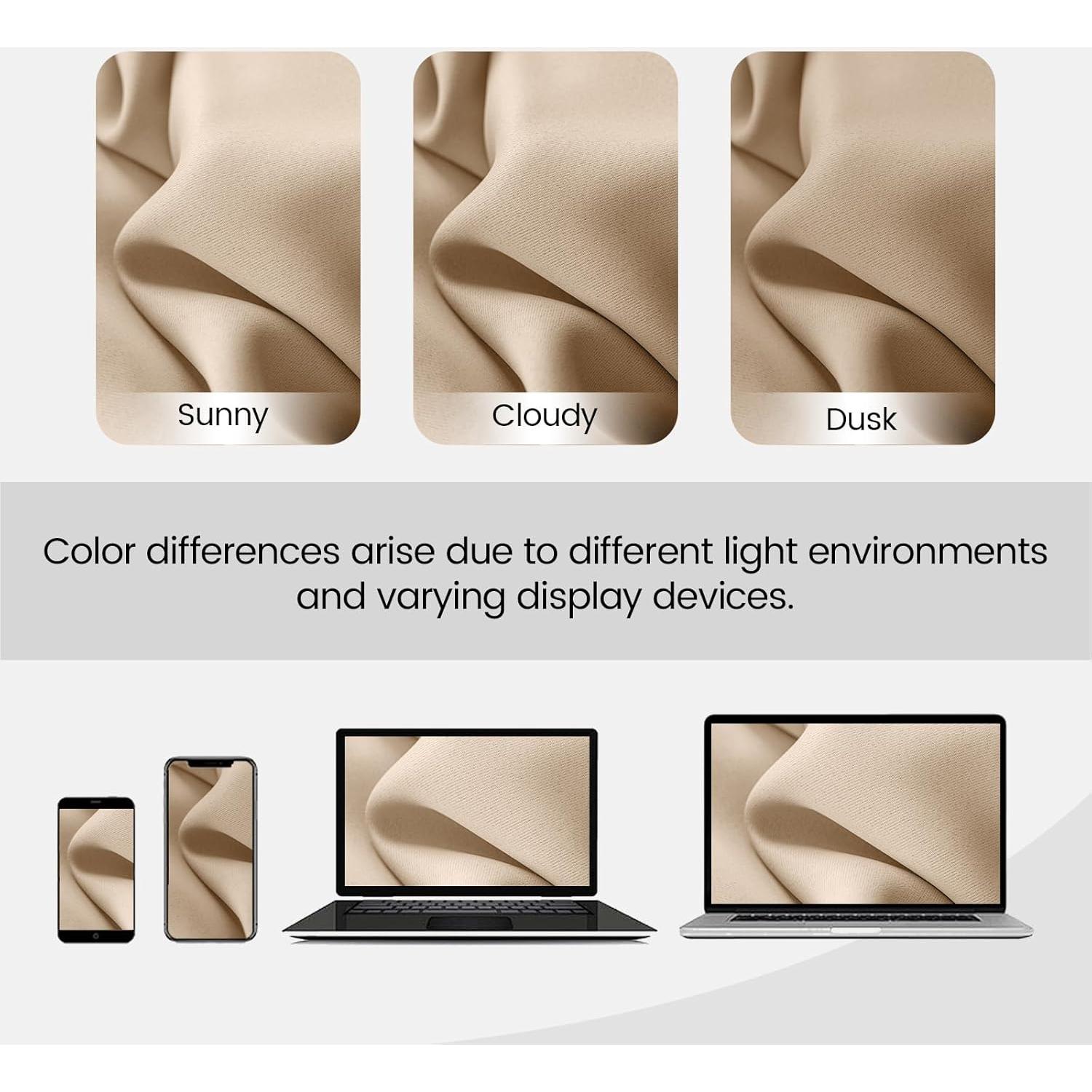 Cortinas Opacas Grichril 2 Paneles Caqui 132x182 cm