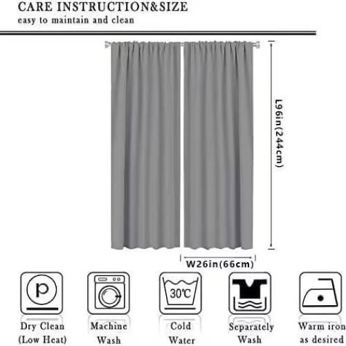 Cortinas Opacas AAVEUP Sirena Rosa 66x243 cm Paquete 2