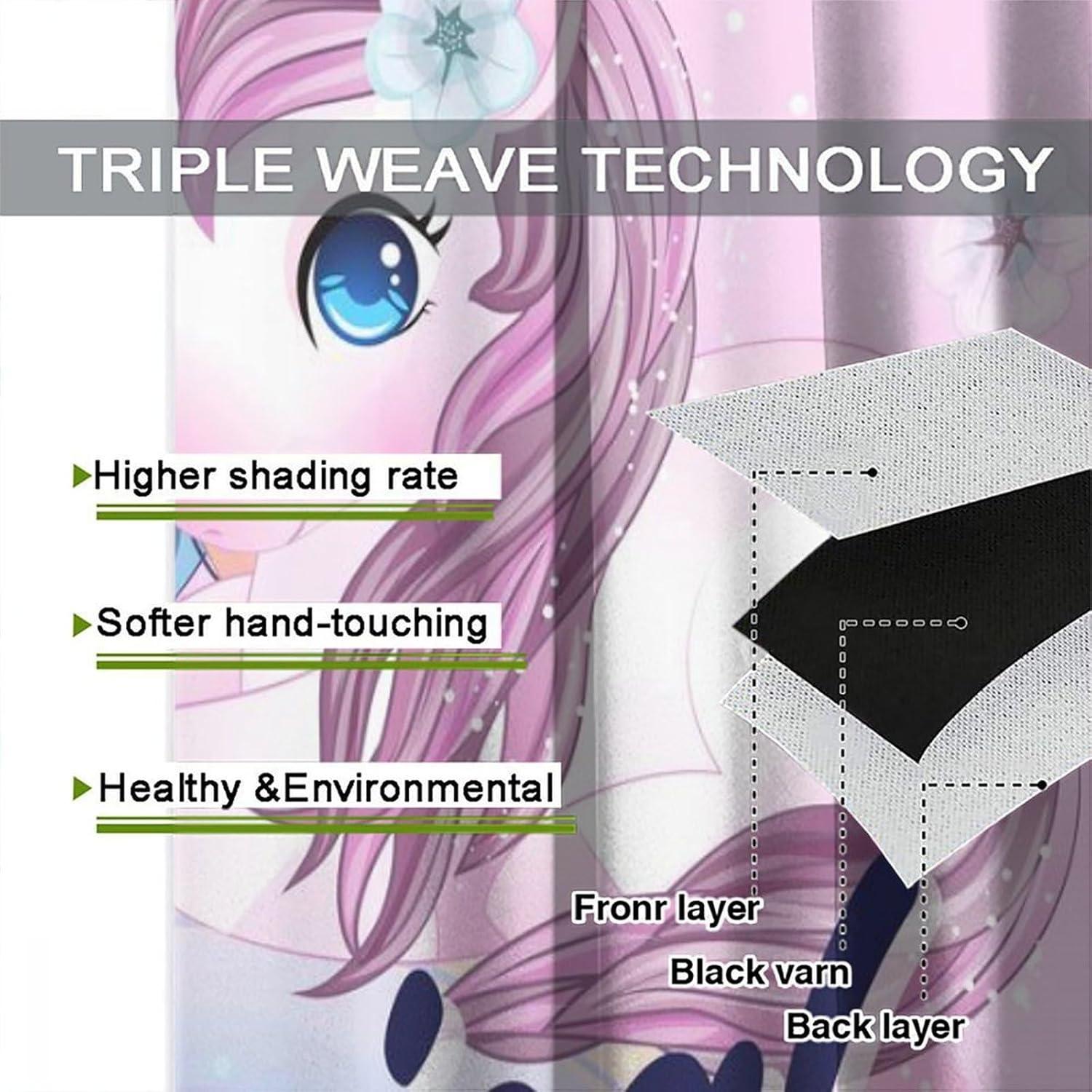 Cortinas Opacas AAVEUP Sirena Rosa 66x243 cm Paquete 2