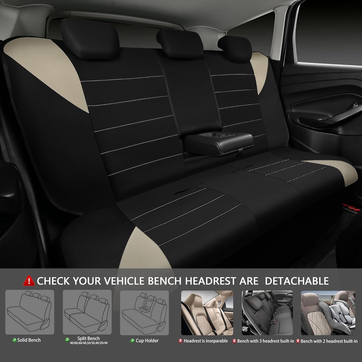 Fundas de Asiento de Coche CAR PASS Neopreno Impermeable Beige