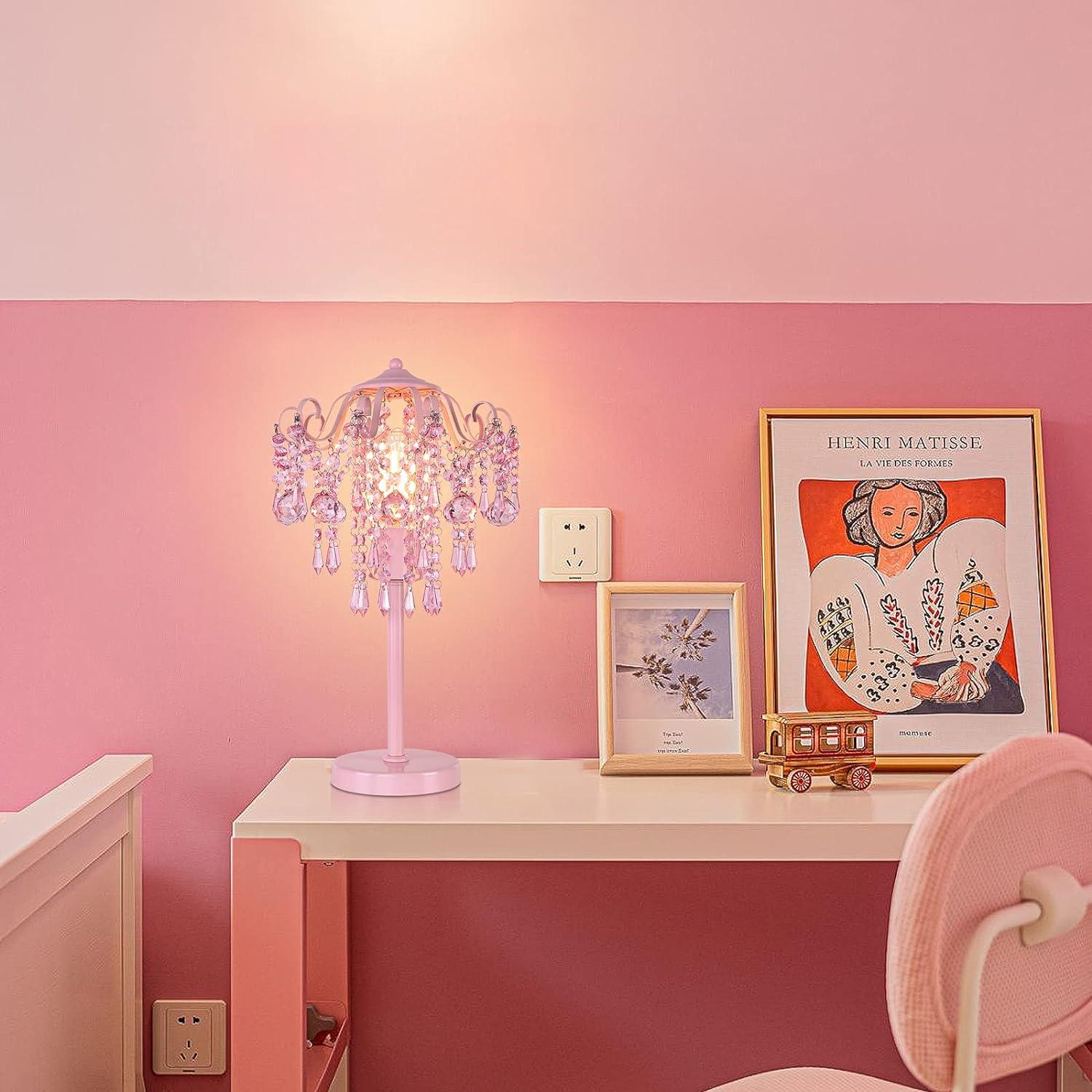 Lámpara de mesa rosa MEIXISUE 1 luz E26 51.8 cm