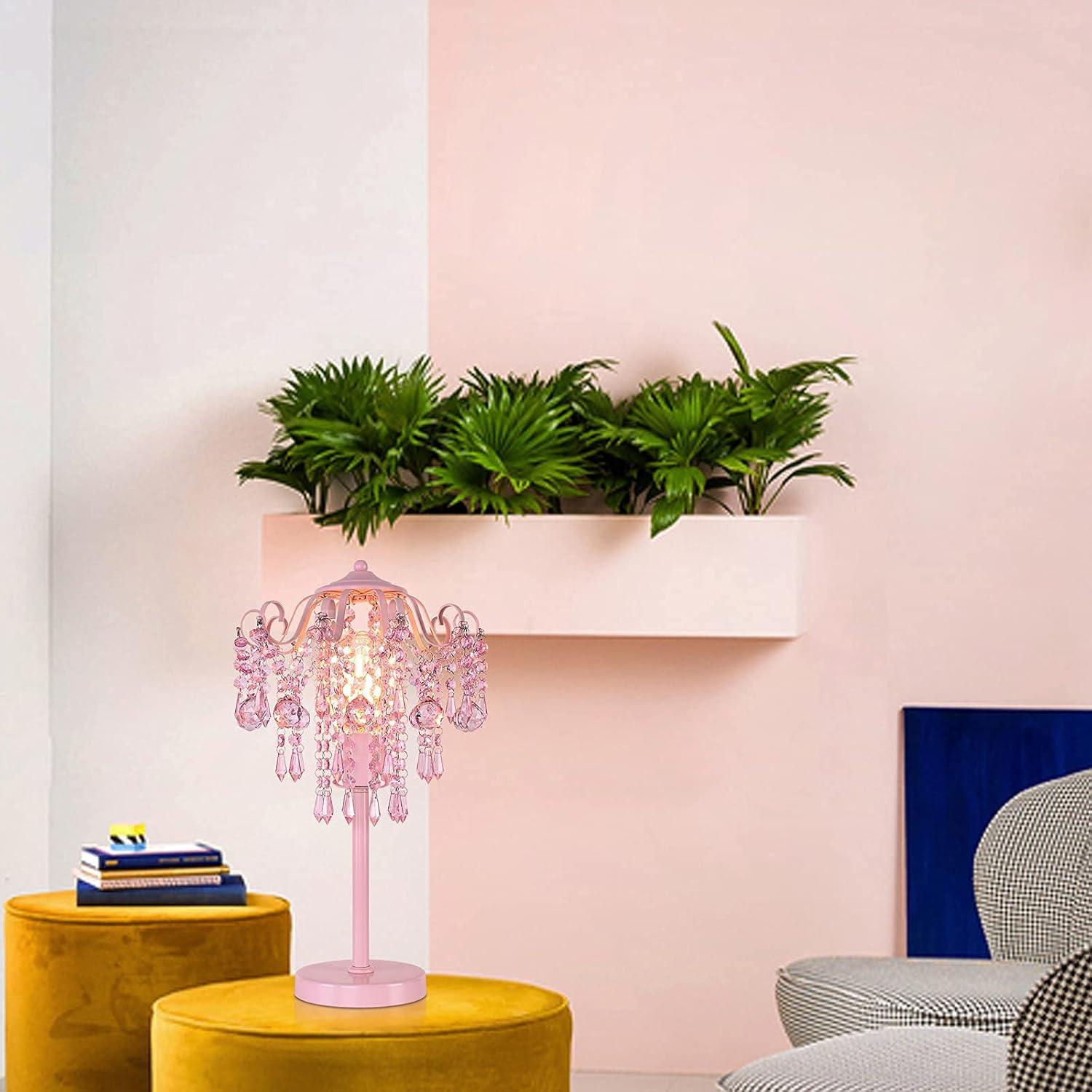 Lámpara de mesa rosa MEIXISUE 1 luz E26 51.8 cm