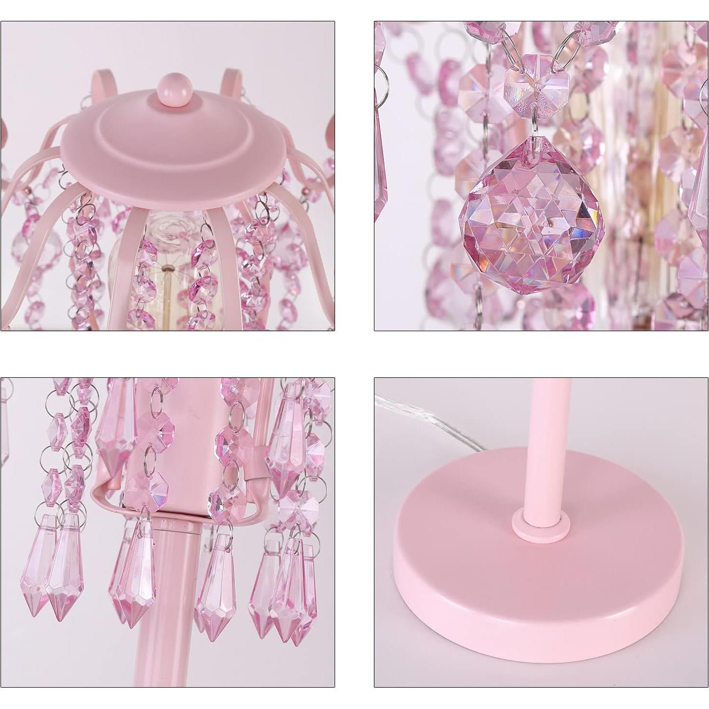 Lámpara de mesa rosa MEIXISUE 1 luz E26 51.8 cm