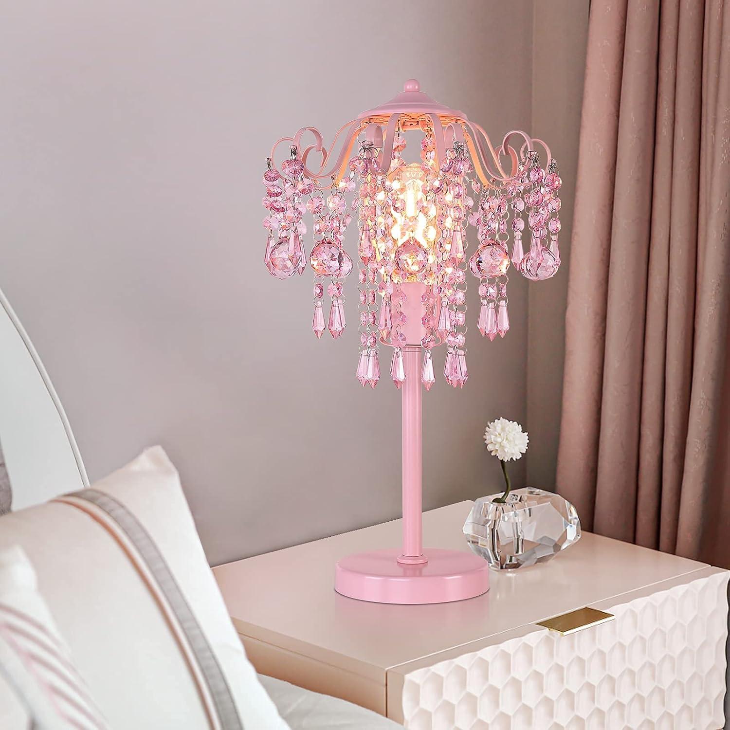 Lámpara de mesa rosa MEIXISUE 1 luz E26 51.8 cm