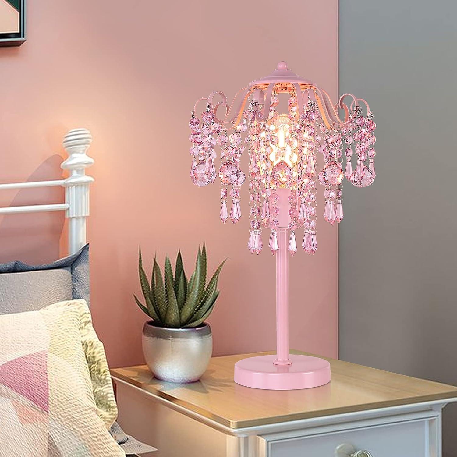 Lámpara de mesa rosa MEIXISUE 1 luz E26 51.8 cm