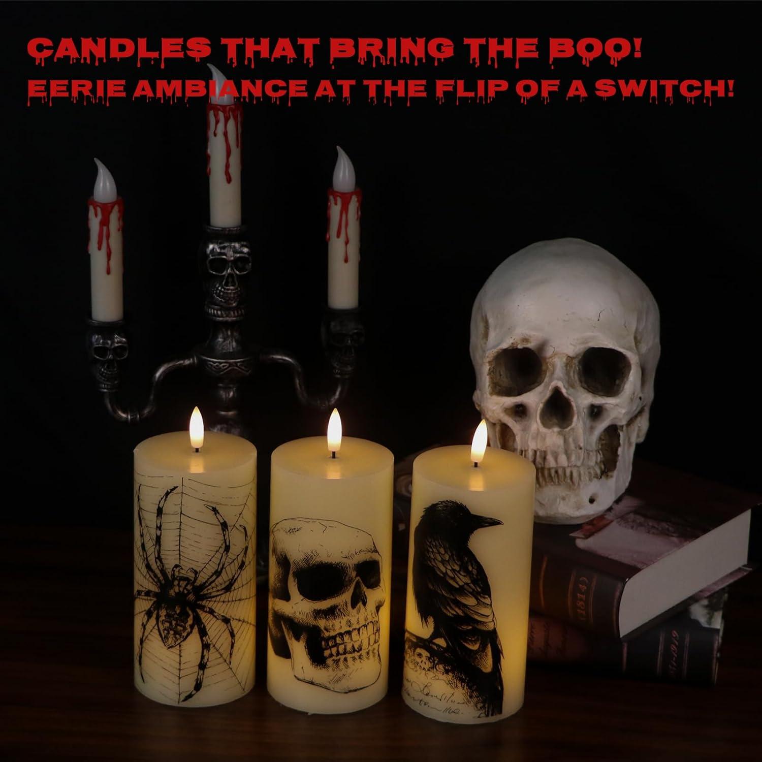 Velas LED Sin Llama Halloween Lasumora KLYK con Temporizador