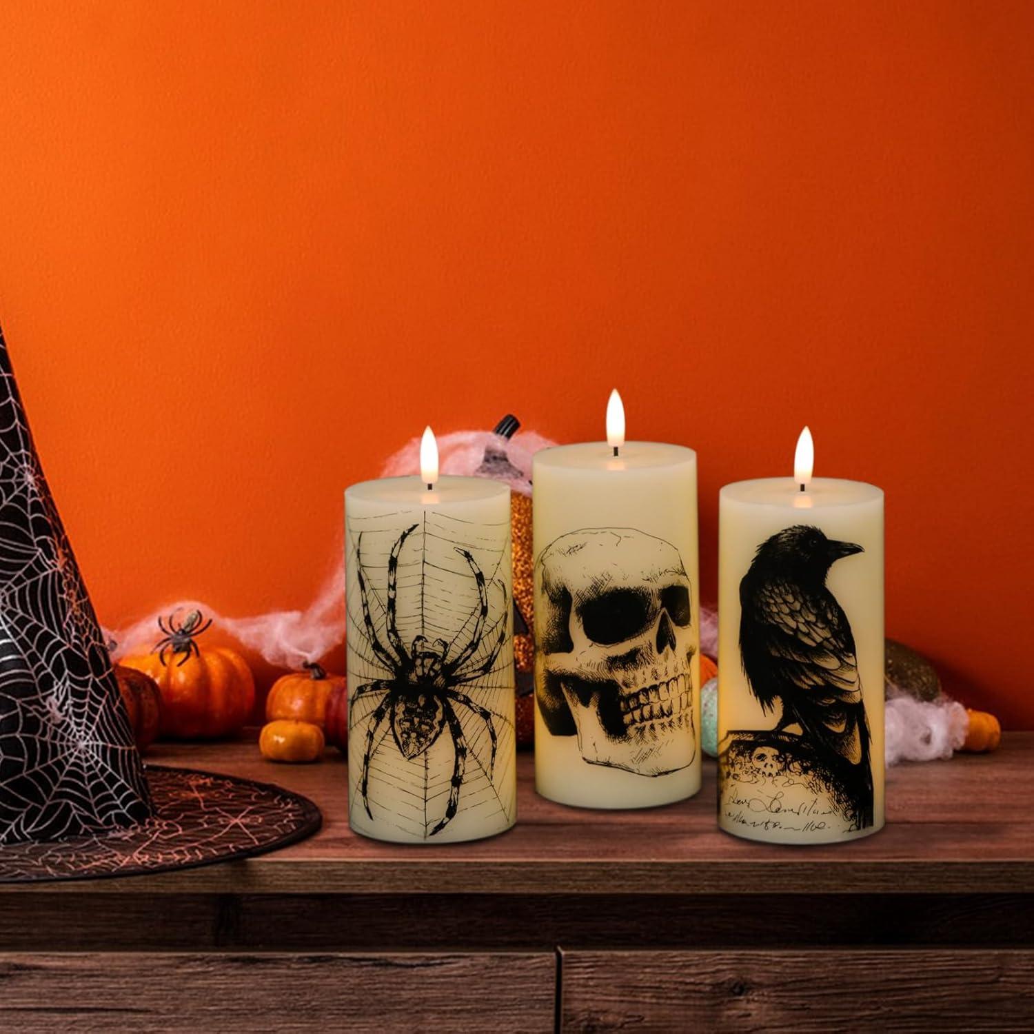 Velas LED Sin Llama Halloween Lasumora KLYK con Temporizador