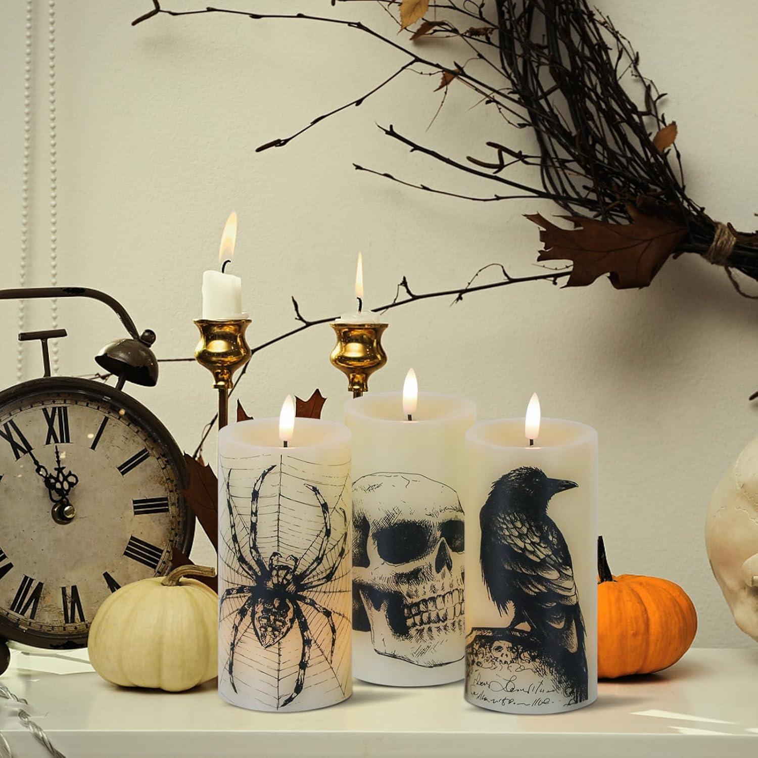 Velas LED Sin Llama Halloween Lasumora KLYK con Temporizador