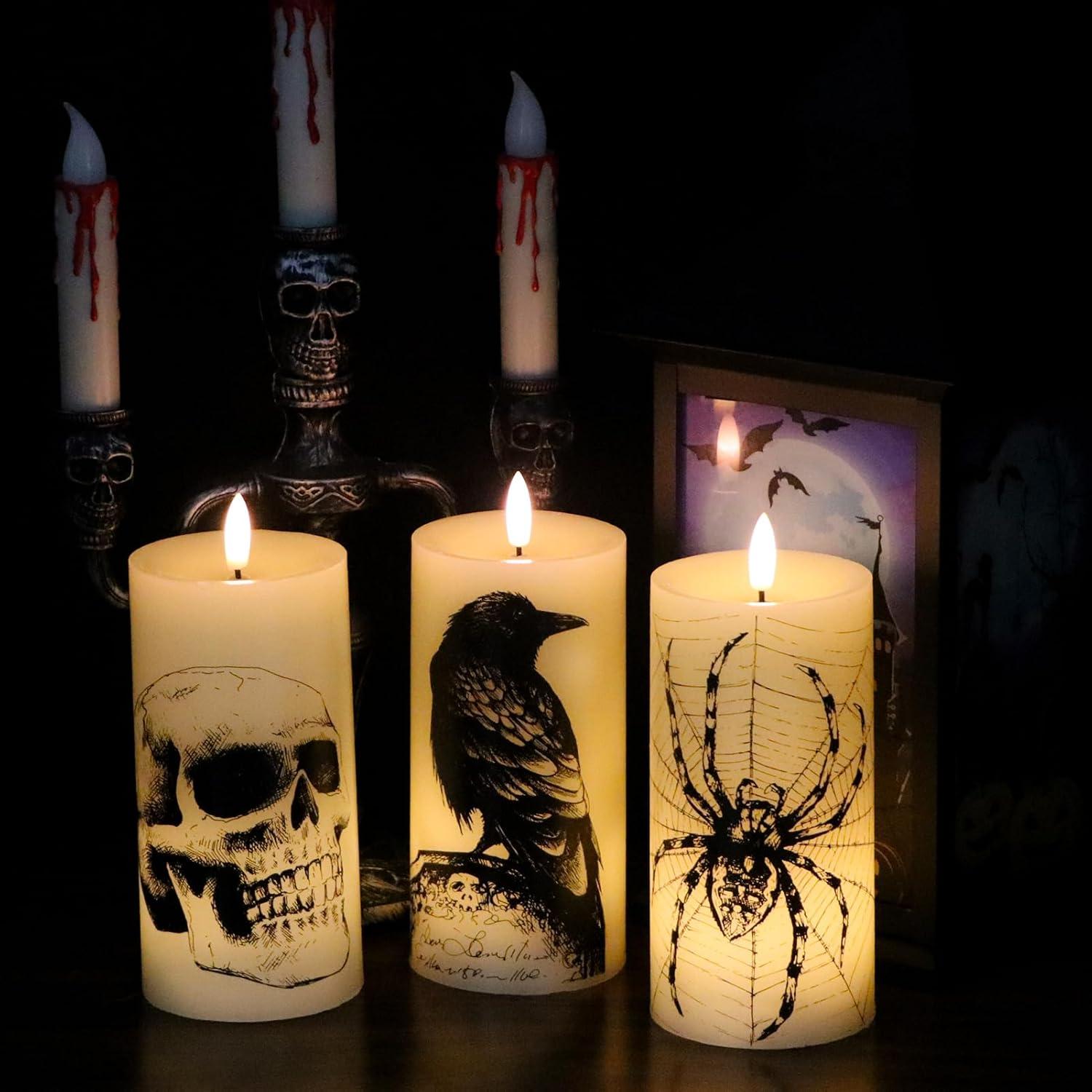 Velas LED Sin Llama Halloween Lasumora KLYK con Temporizador