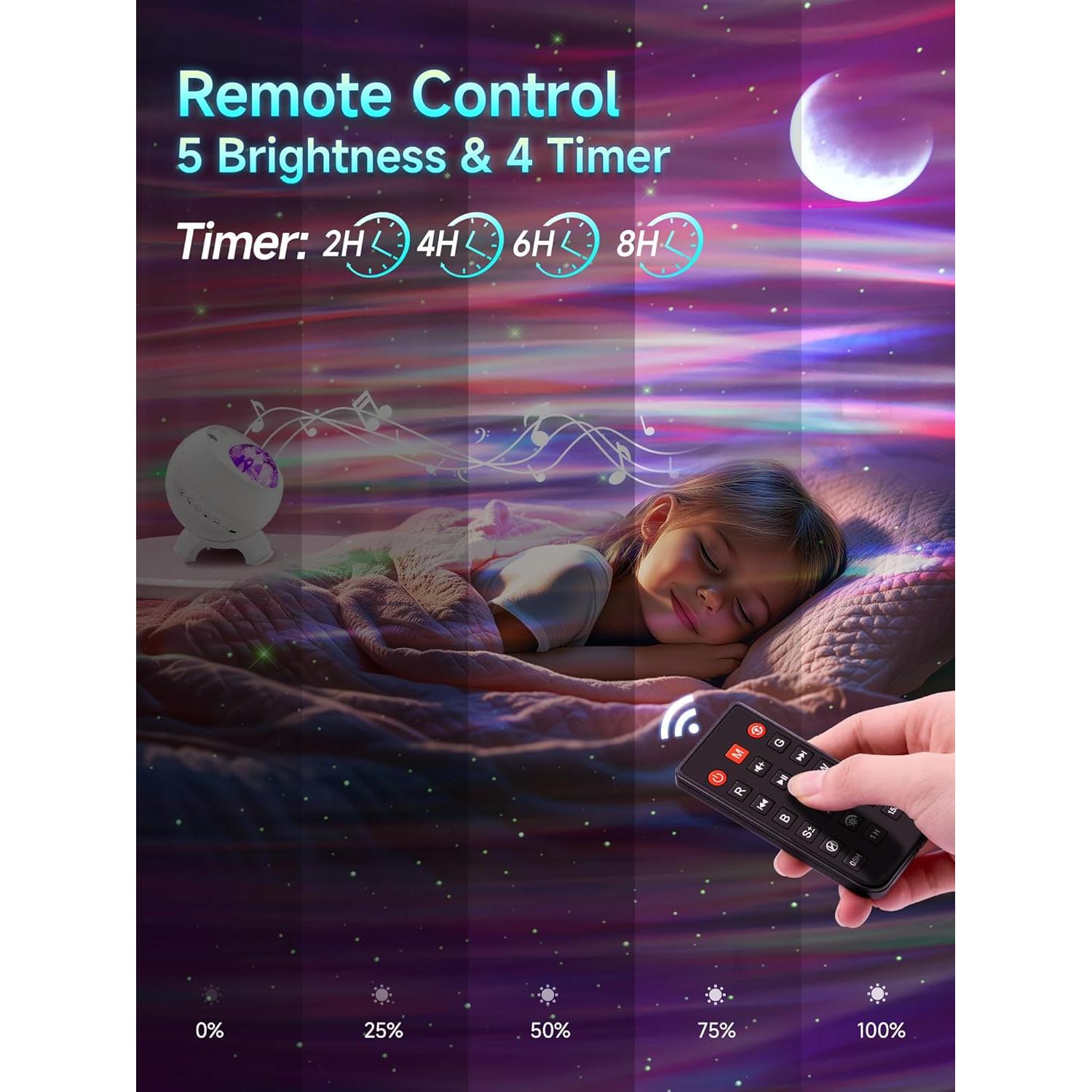 Proyector Galaxy STARYOU WH-E12A 180 Modos Luz Estelar