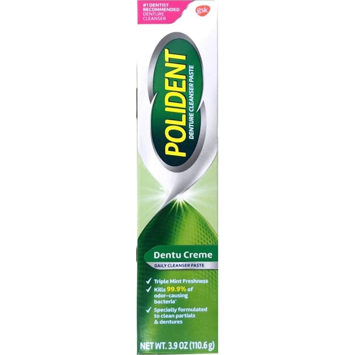 Limpiador de Dentaduras Polident Dentu-Creme 110 g - Paquete de 4