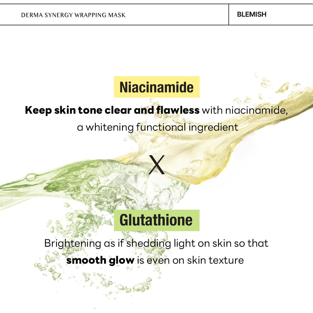 Mascarilla Mediheal Derma Synergy Wrapping 10 Paquetes - Cuidado de Imperfecciones con Niacinamida y Glutatión