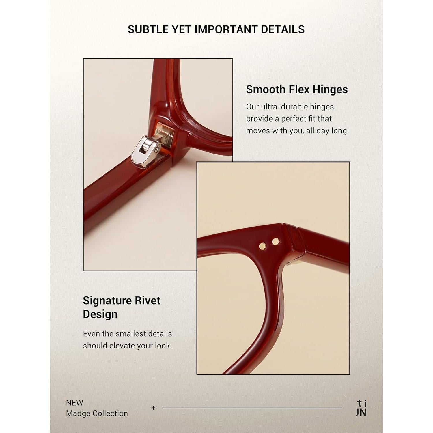 Gafas de bloqueo de luz azul TIJN Olisa unisex - Marco ovalado