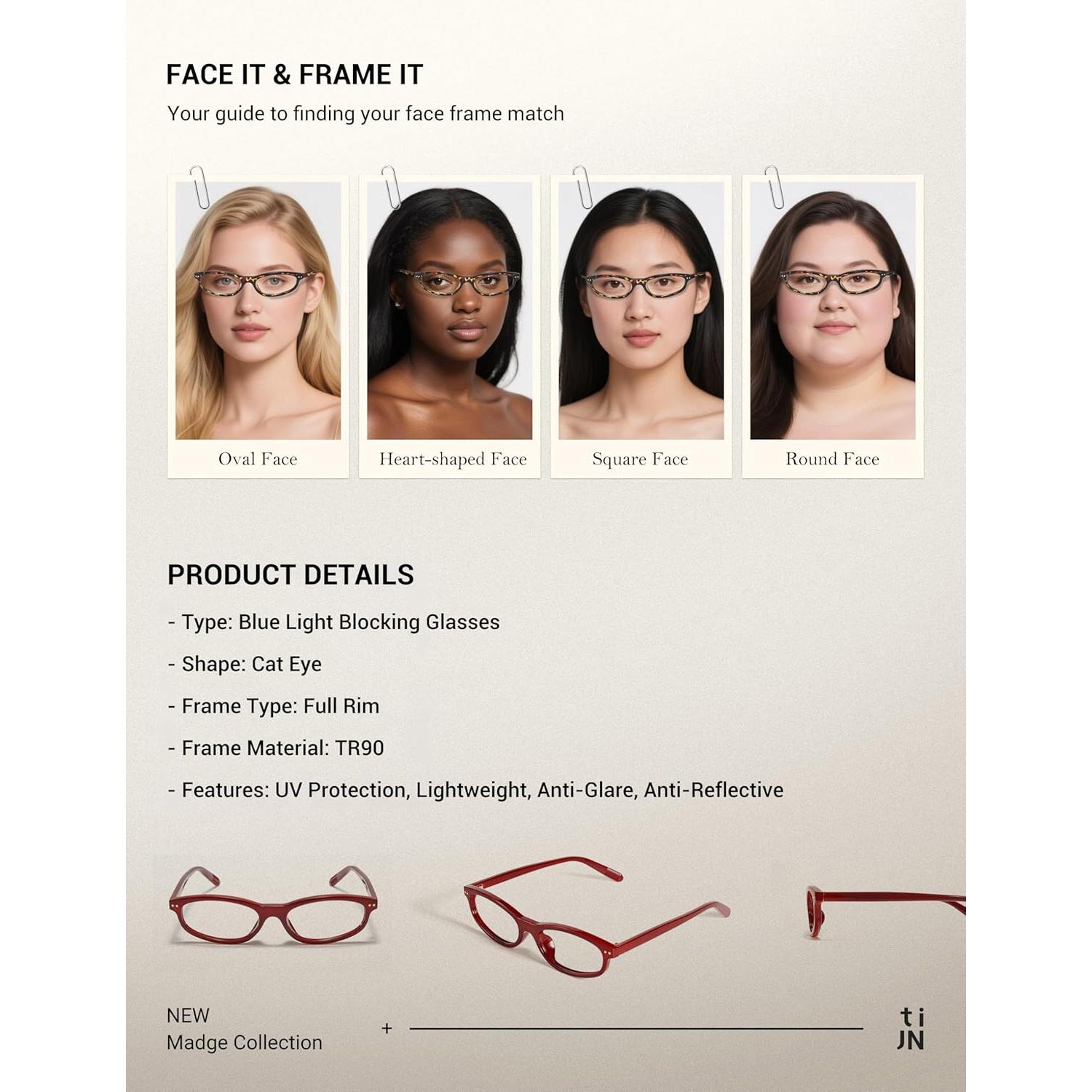 Gafas de bloqueo de luz azul TIJN Olisa unisex - Marco ovalado