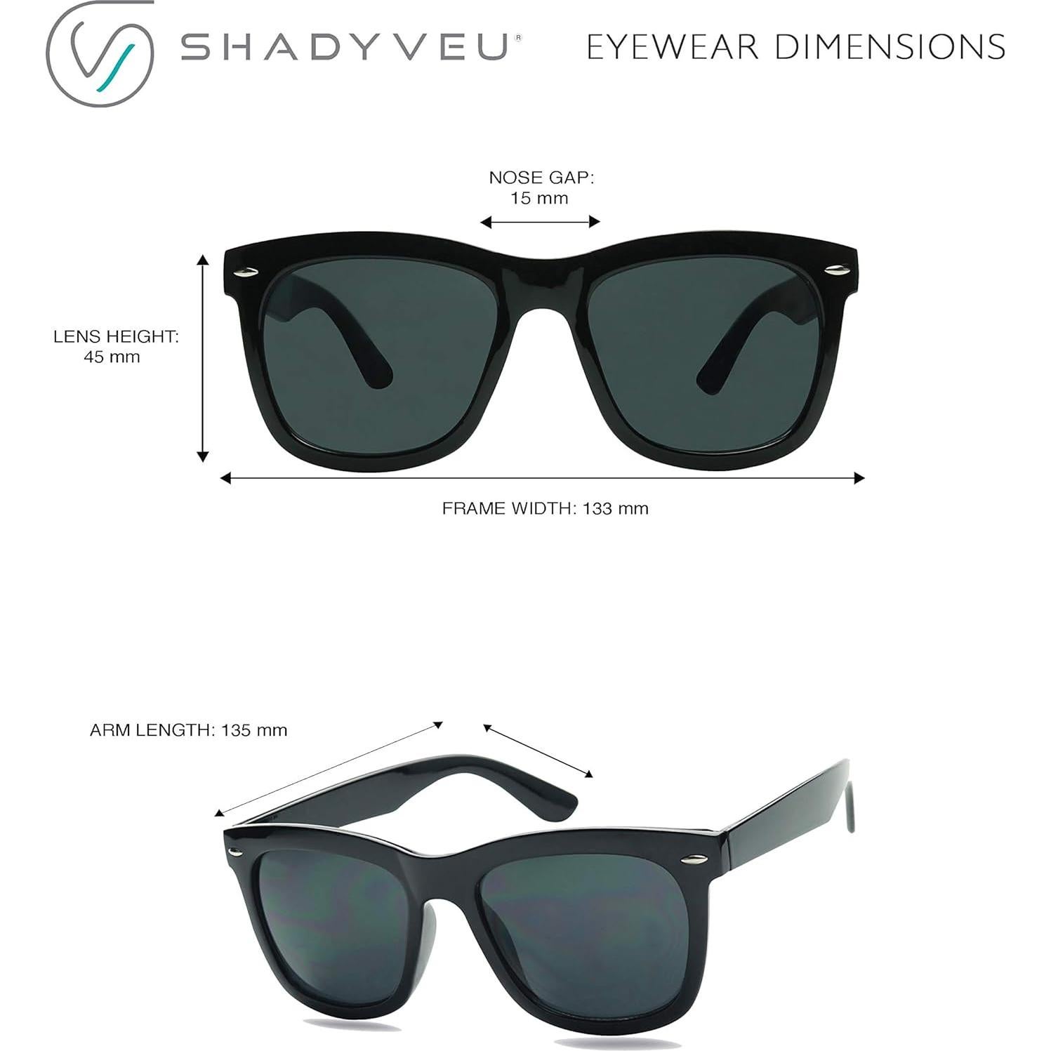 Gafas de sol super oscuras ShadyVEU UV400 unisex negro