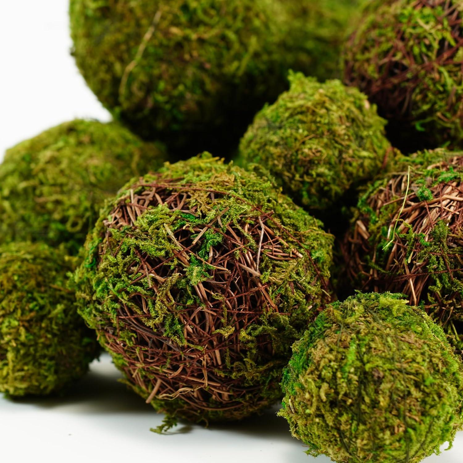 Conjunto de 18 Bolas de Musgo Decorativas BYHER - Rellenos para Tazones