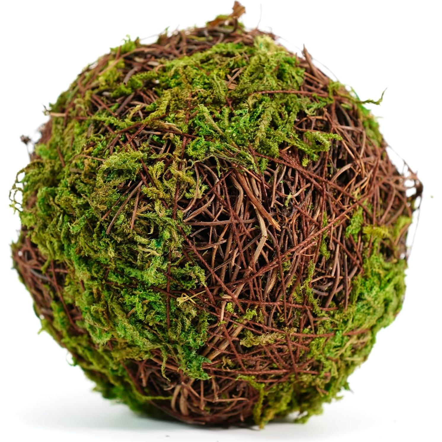 Conjunto de 18 Bolas de Musgo Decorativas BYHER - Rellenos para Tazones
