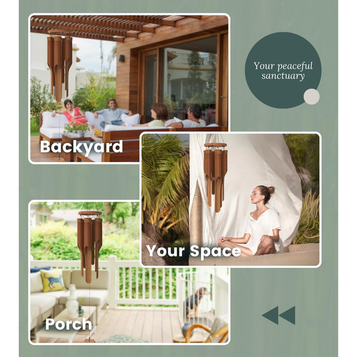 Campana de Viento de Bambú Nalulu Clásica Pequeña 88.9 cm