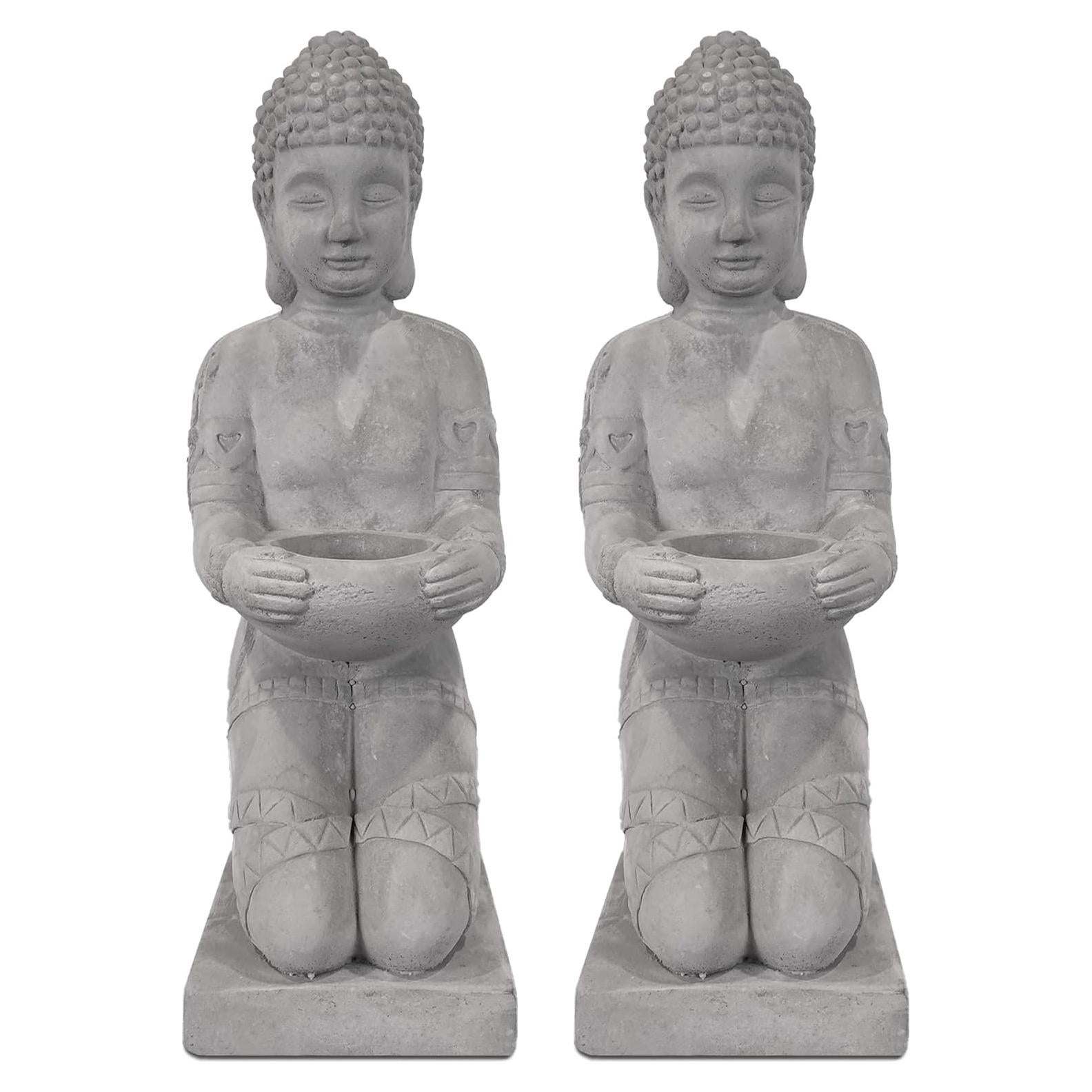 Conjunto de 2 Estatuas de Buda Kante 32.5 cm Decoración Ecológica
