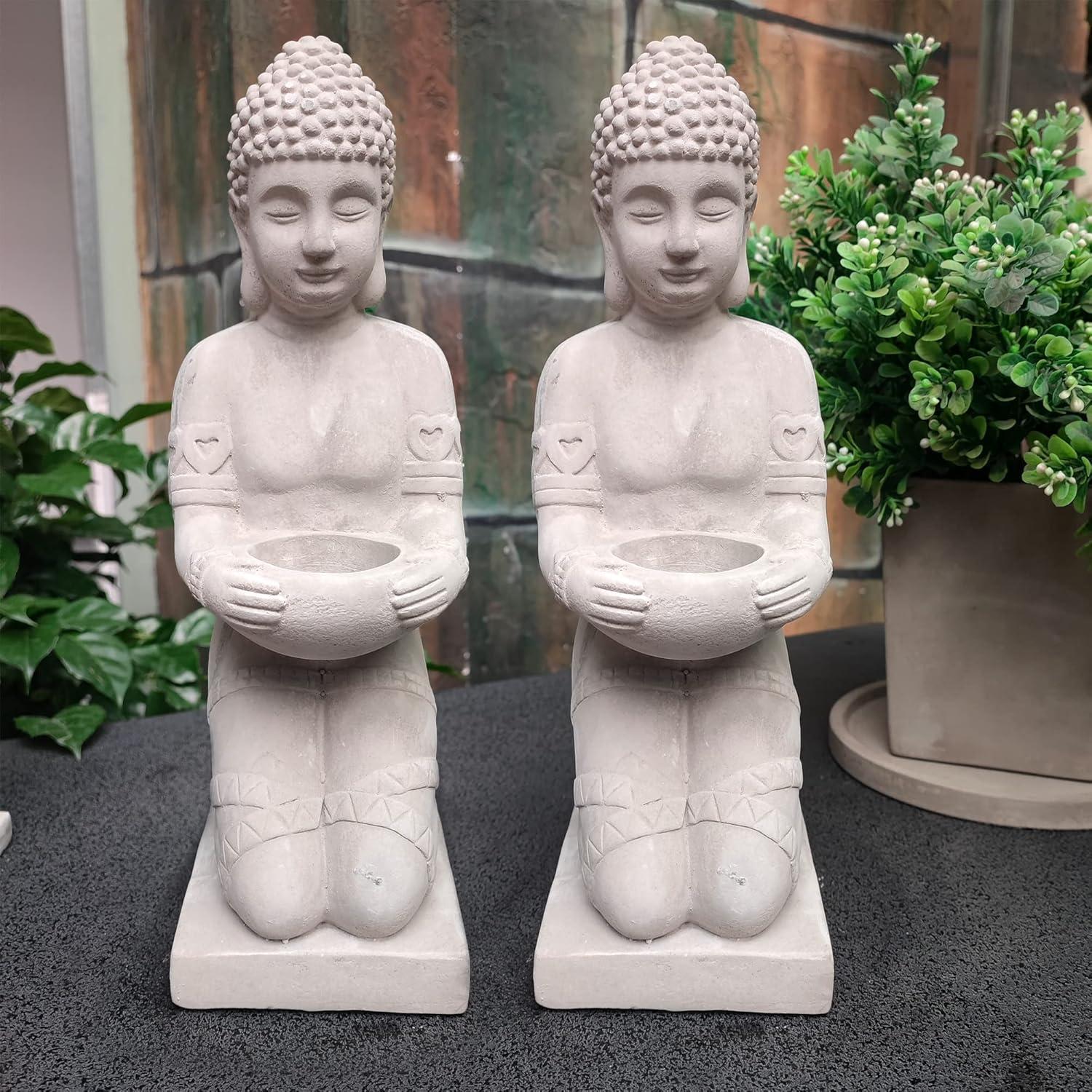 Conjunto de 2 Estatuas de Buda Kante 32.5 cm Decoración Ecológica