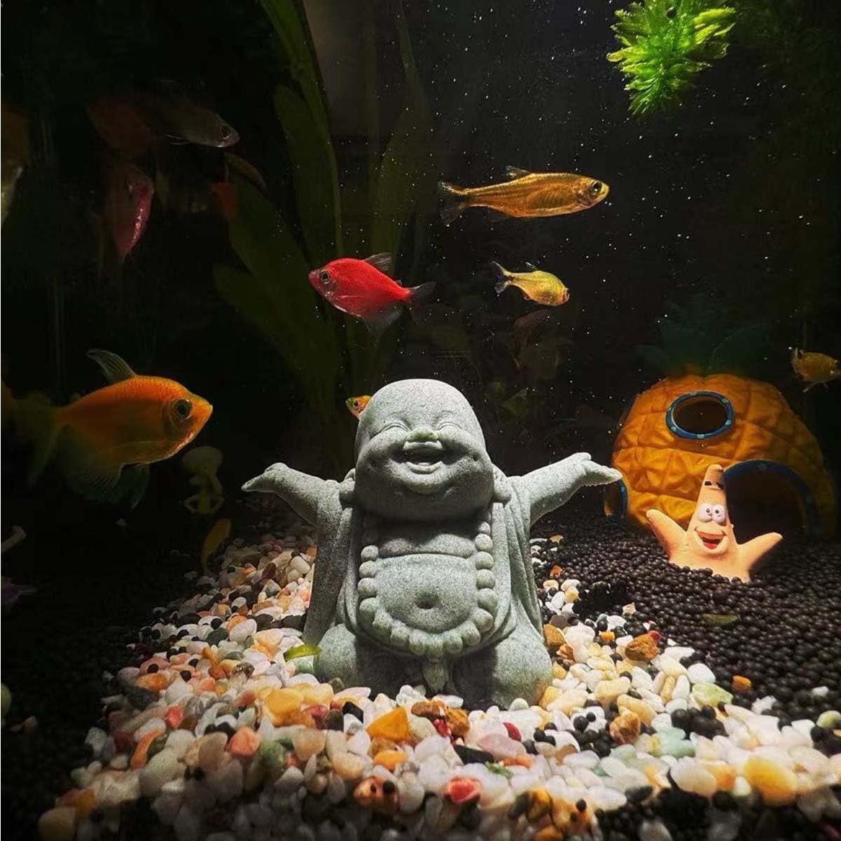 Estatua de Buda Risueño de Arenisca 10.32x5.51x8 cm